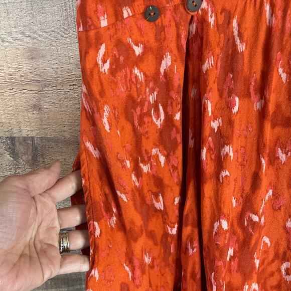 Free People Fake Love Animal Print Mini Dress Pumpkin Orange Open Back SZ Large - Picture 9 of 11